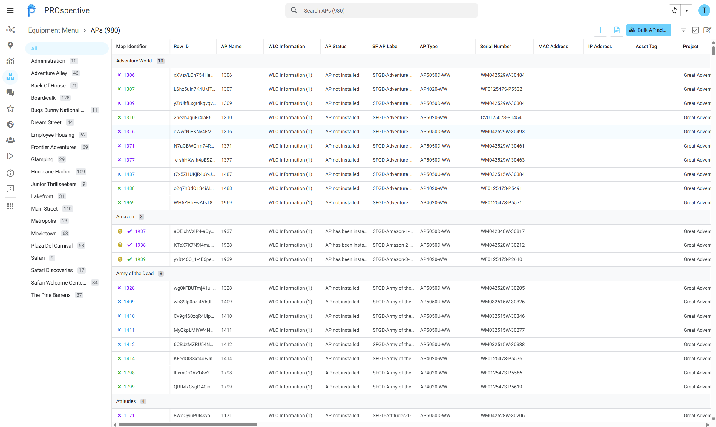 Desktop AP records view in PROspective