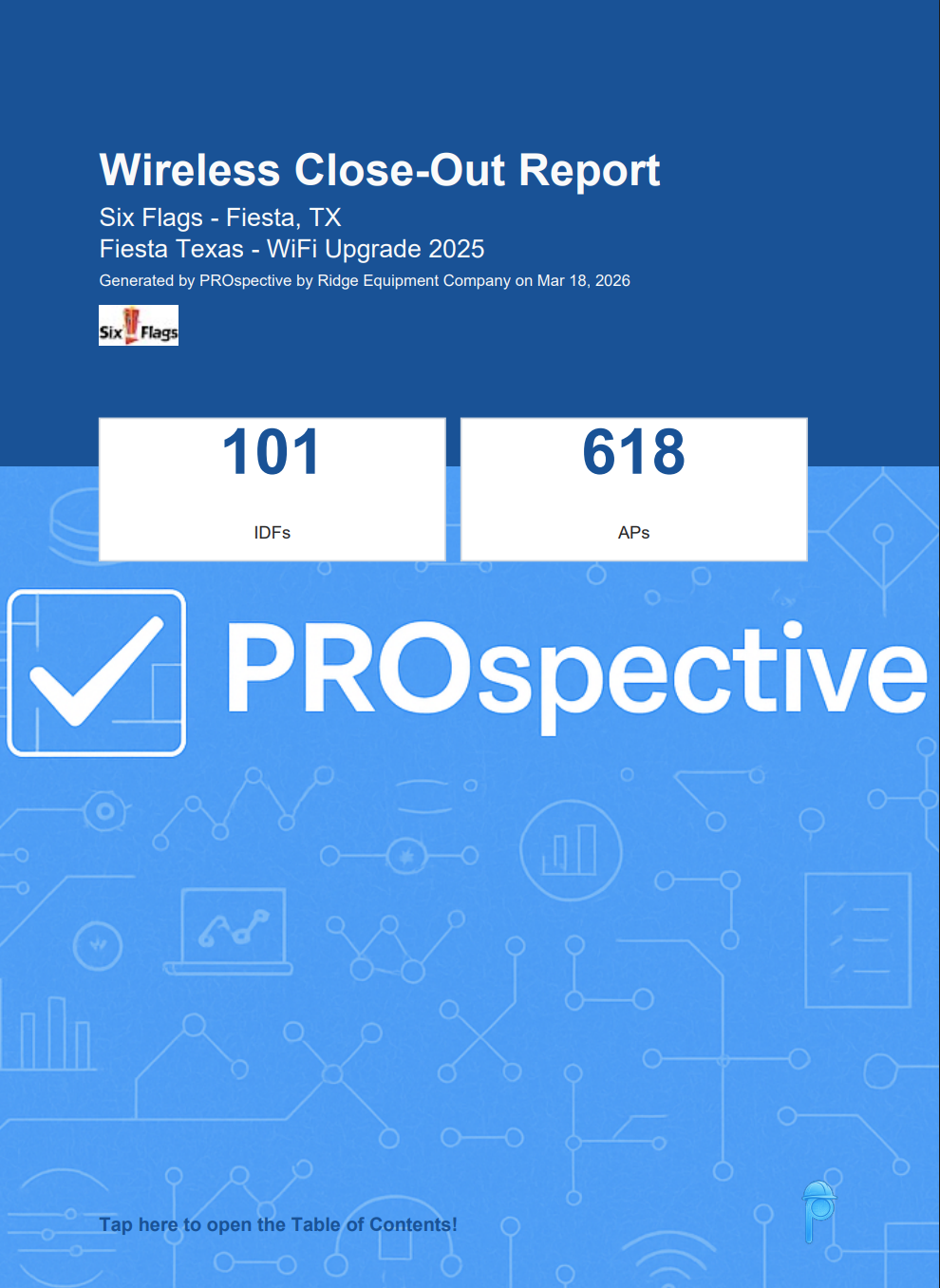 Closeout report cover page